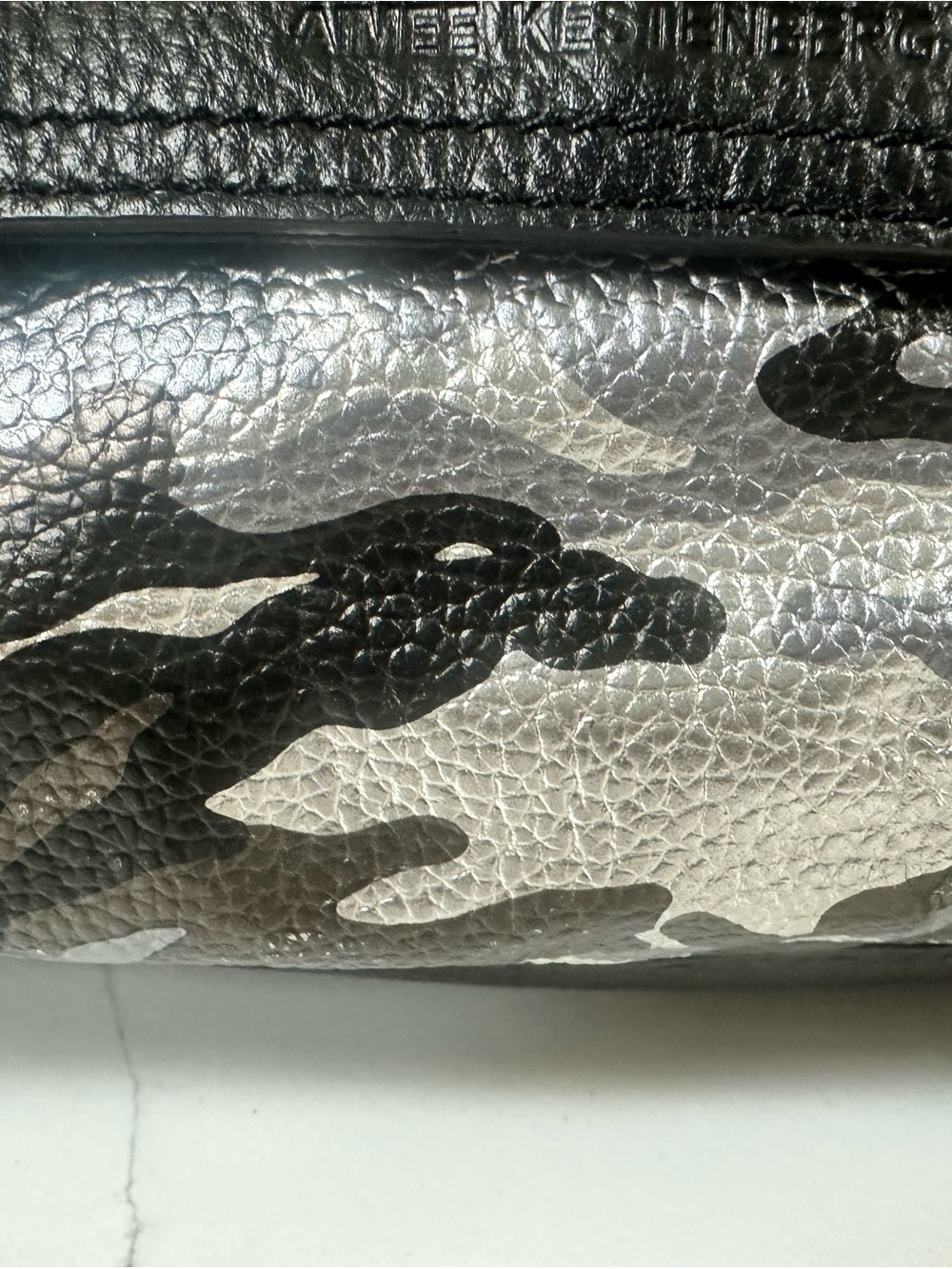Amiee Kestenberg Leather Black Metallic Camo Leather Bag - Picture 4 of 12